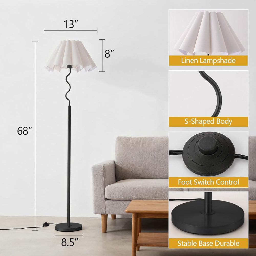 EOEYYOYB Modern Floor Lamp with 3 Color Temperatures, Foot Switch Standing La...