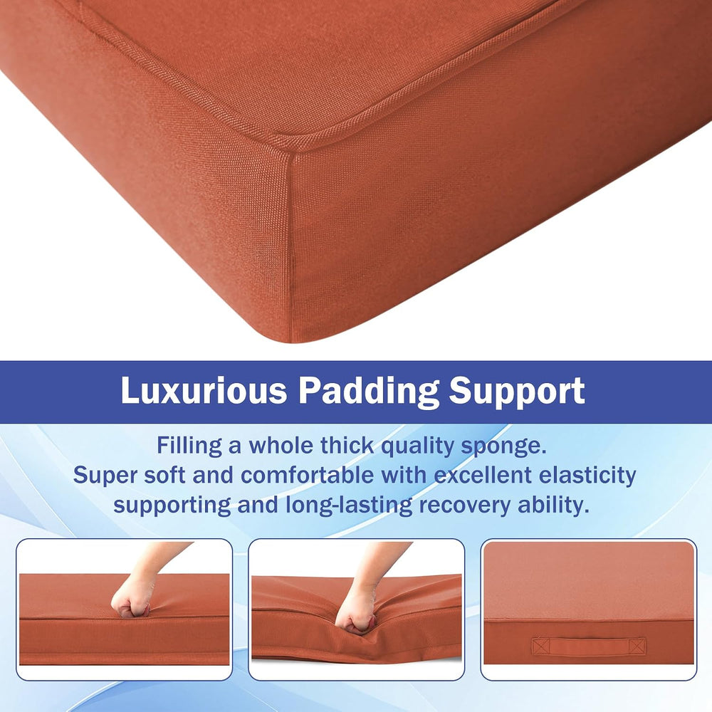 IASEAHK Patio Chair Cushions, 19" x 19" x 3" Outdoor Chair Cus...