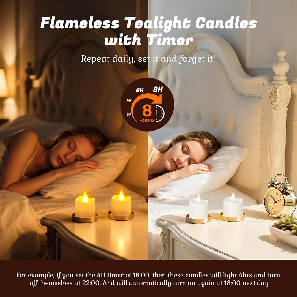 PChero Rechargeable Flameless Candles with Remote Timer & Charging Base