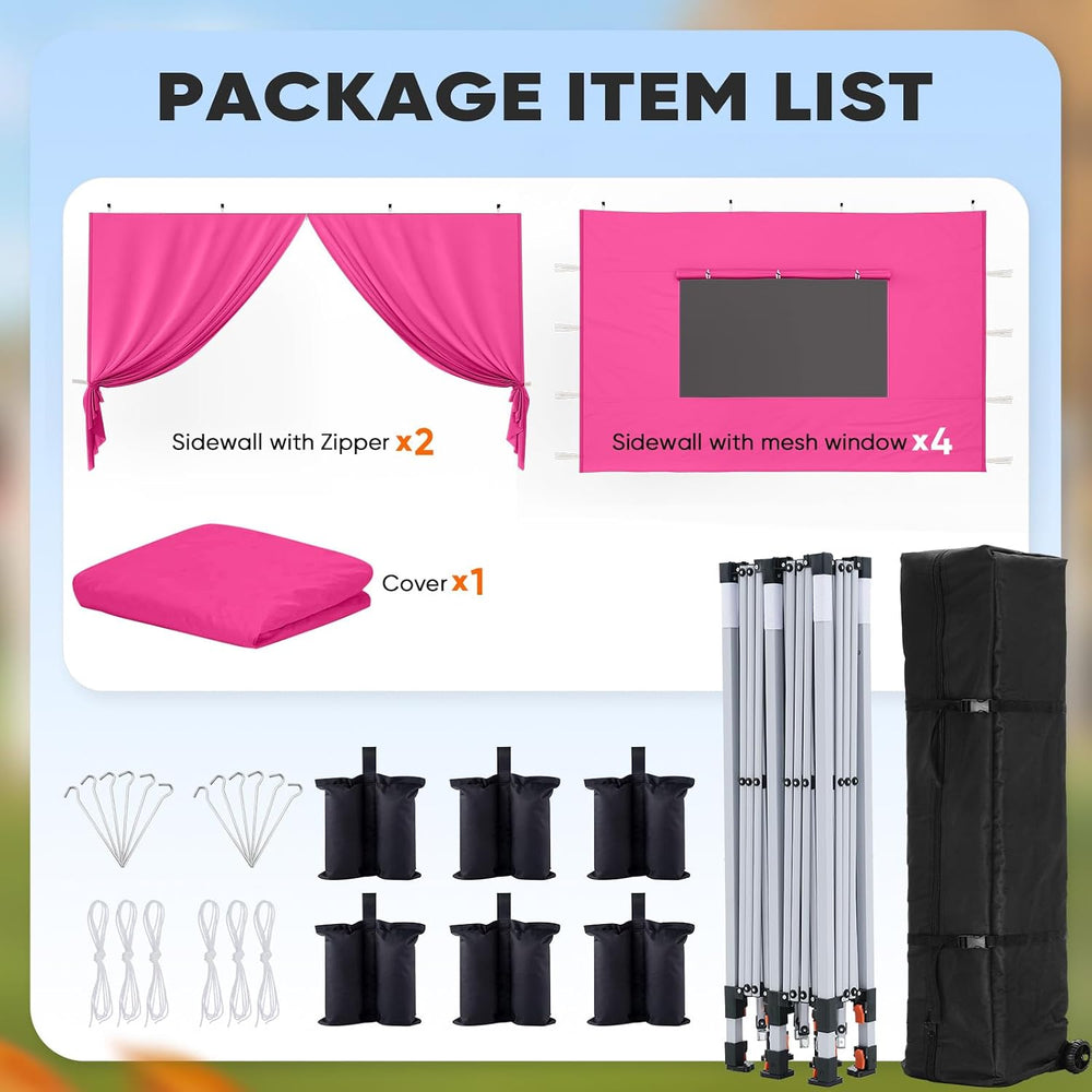 Quictent 10x20FT Pop Up Canopy Tent with Sidewalls