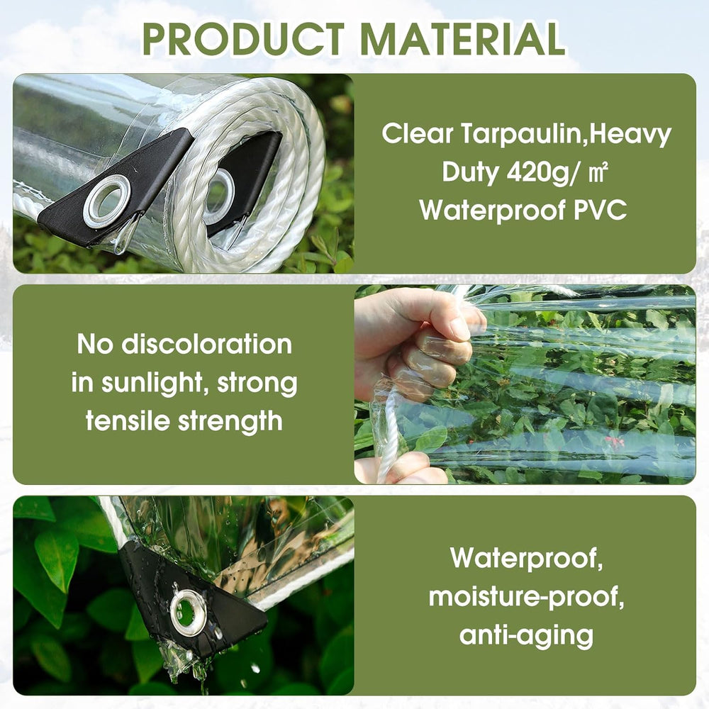 Clear Tarp with zipper door outdoor curtains for Patio vinyl Enclosure