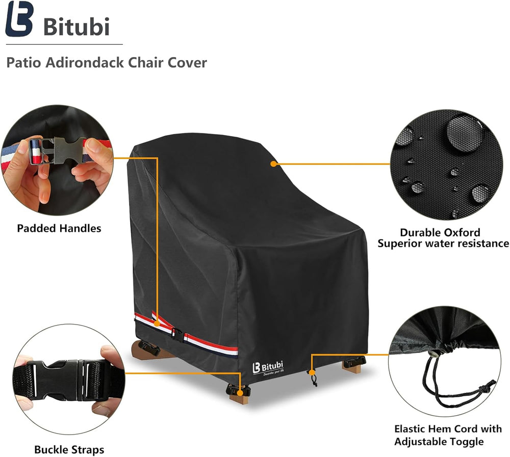 Bitubi Waterproof 2 Pack Patio Adirondack Chair Cover for Outdoor Chair Size ...