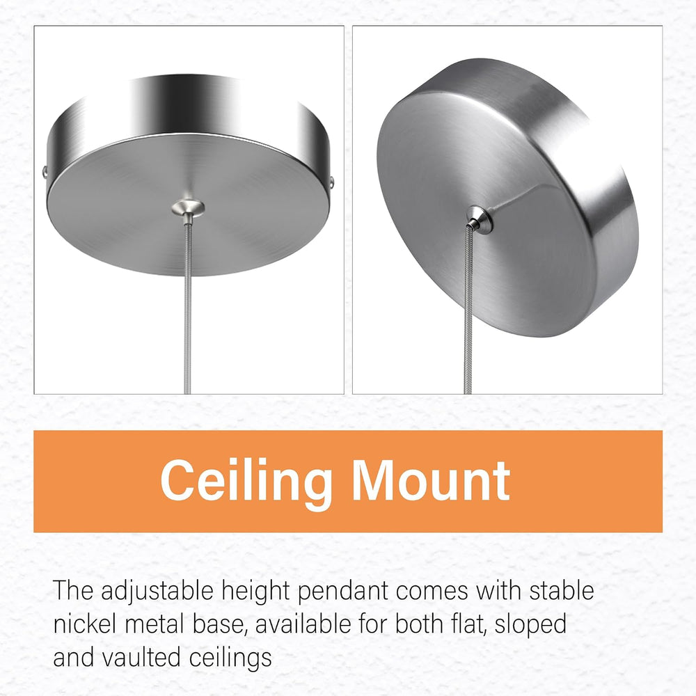 Pendant Lights Kitchen Island, 6500K Modern Kitchen Island Lights Brushed Nic...