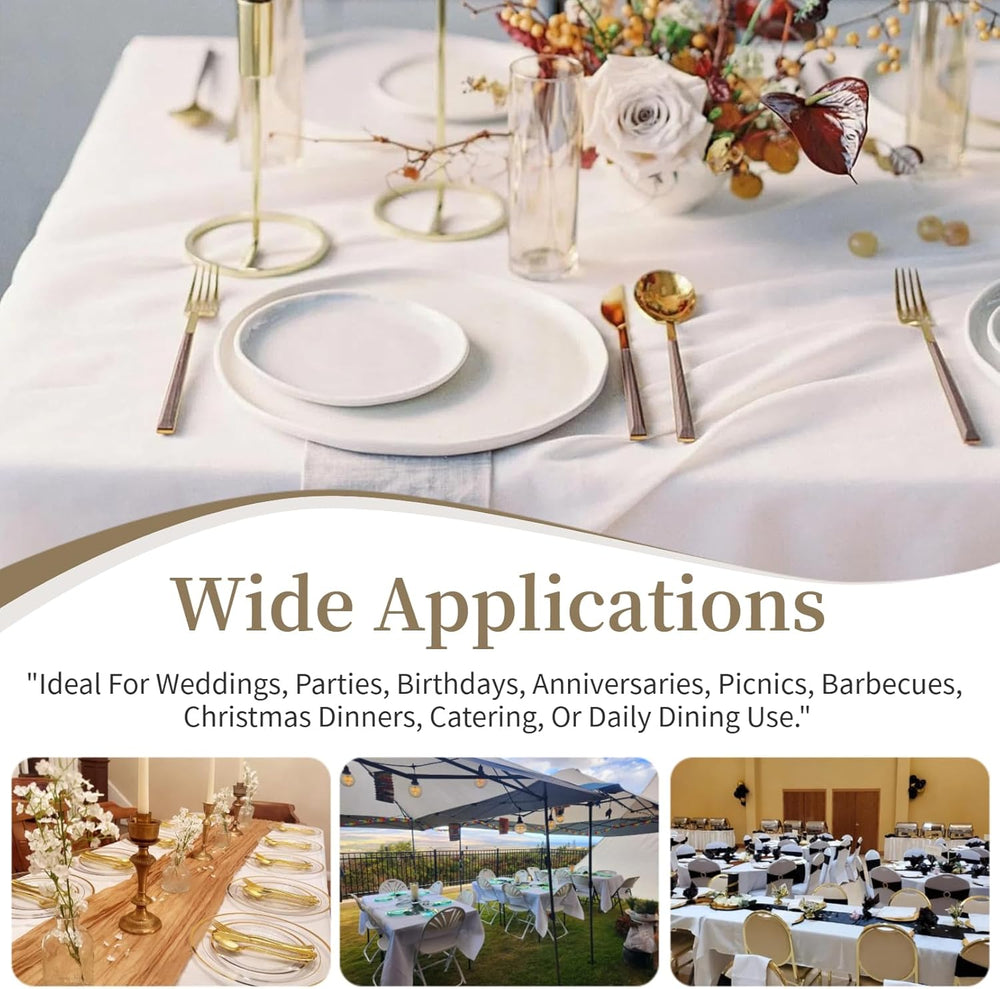 10 Pack White Table Cloth Rectangle Table Cloths for 8 Foot Rectangle Tables ...