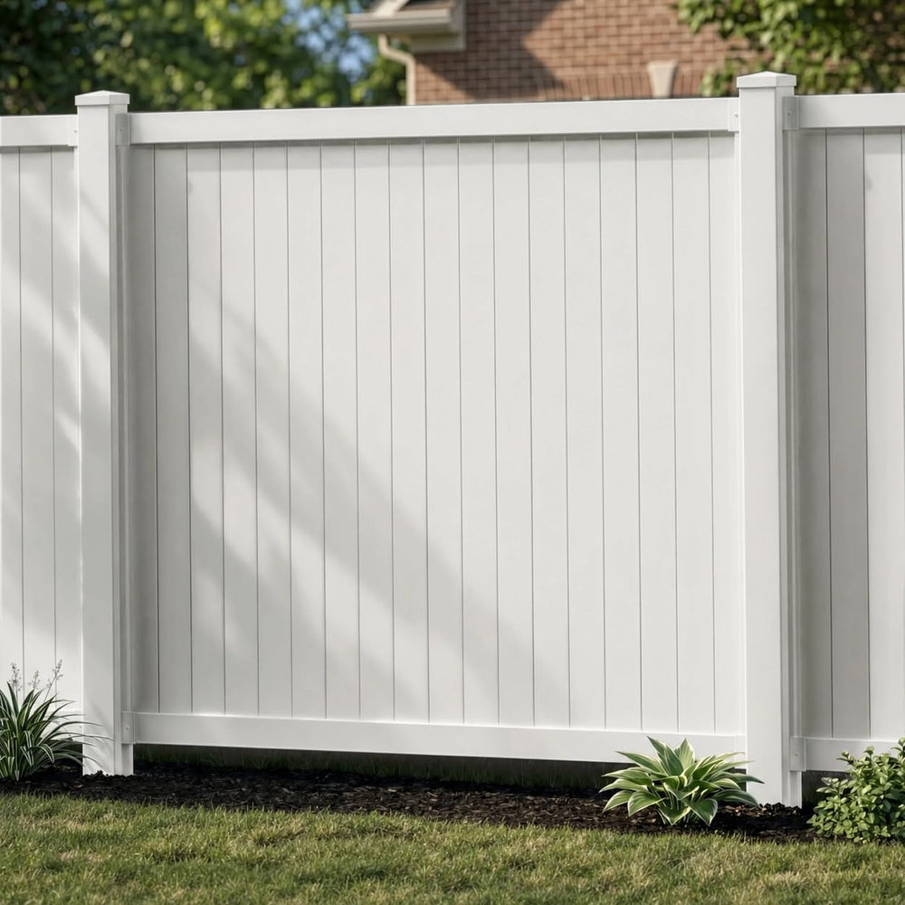 WamBam Cambridge Privacy Fence, White Vinyl No Dig DIY Kit