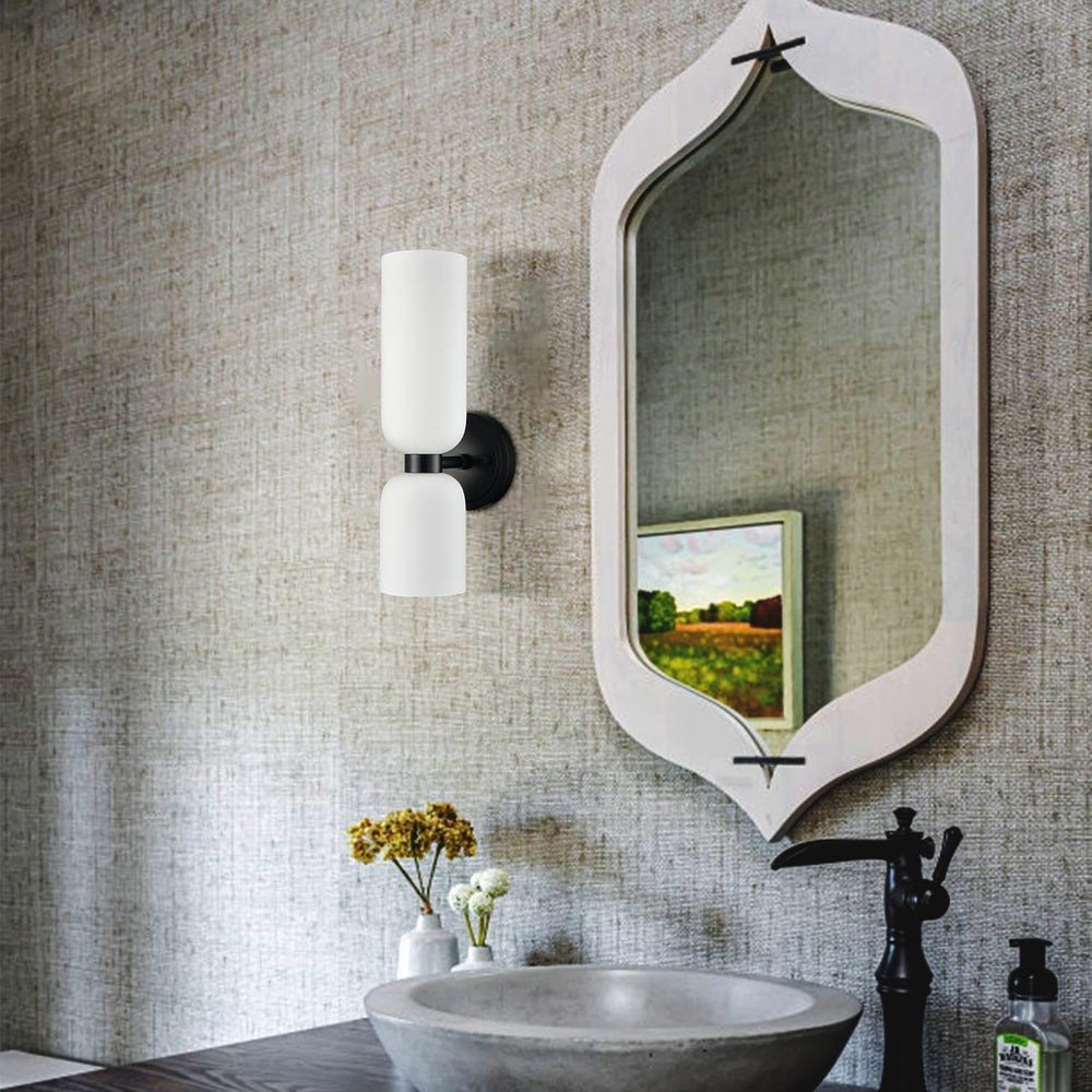 Bathroom sconces Set of 2 mid-Century Modern Light Vanity sconces Fixture Mil...