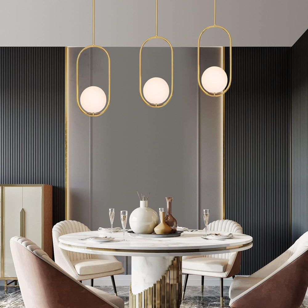 Modern Pendant Lighting Gold Hanging Light Fixture for Sloped Ceiling,Brass P...