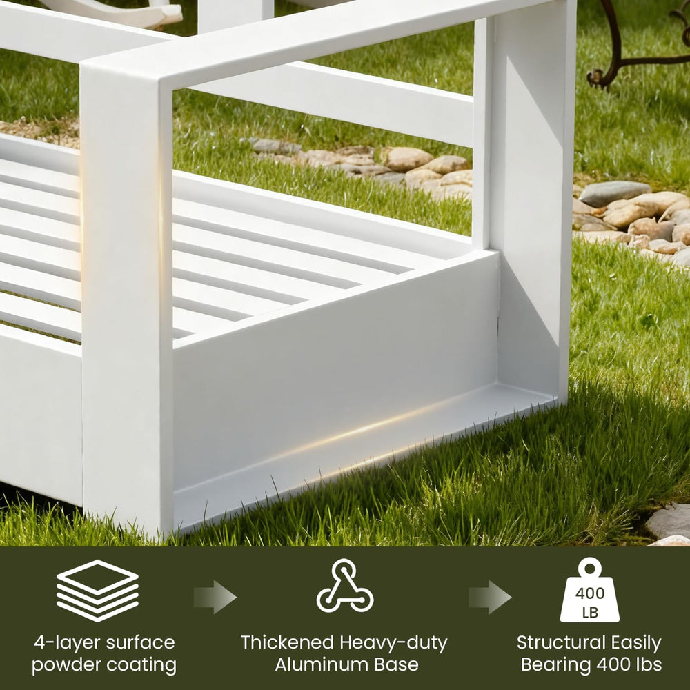 LayinSun 2 Piece Oversized Aluminum Patio Outdoor Furniture Set