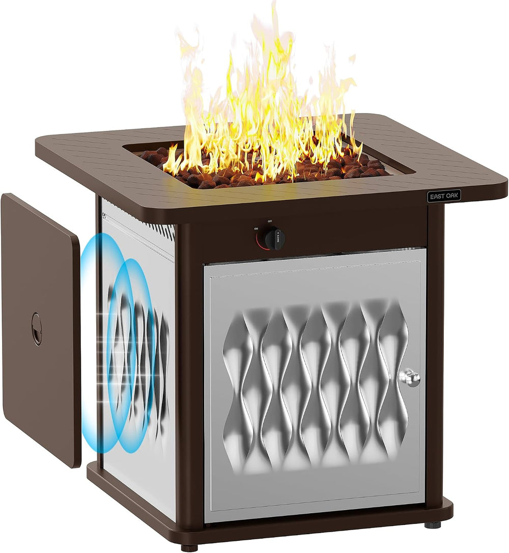 EAST OAK 28'' Stainless Steels Fire Pits Table, 50,000 BTU Upgraded S...