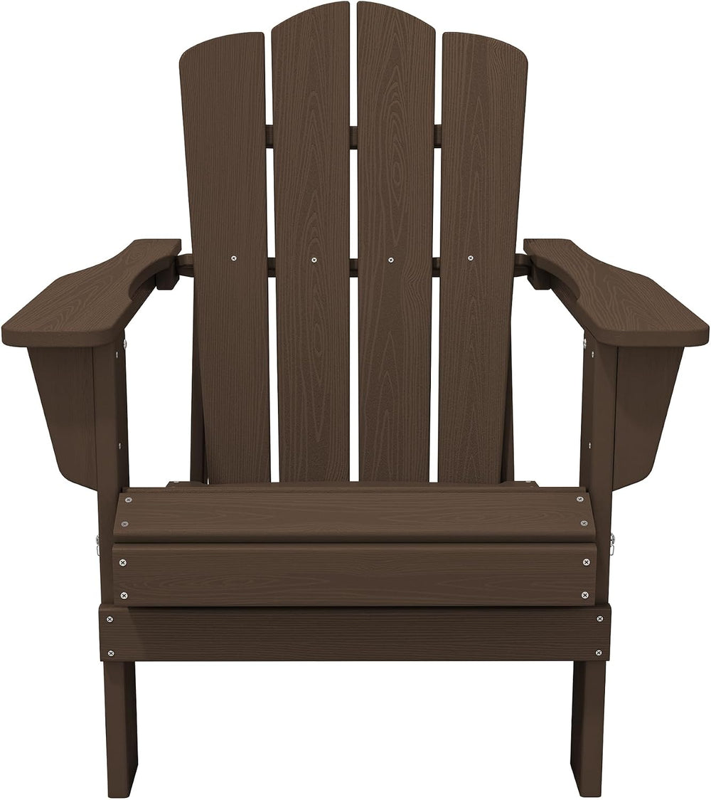 KINGYES Folding Adirondack Chair Set of 6 with Cup Holder, Coffee