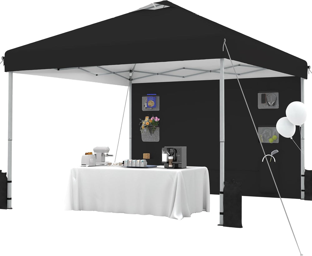 SANWAY 10x10 Pop Up Canopy Tent with Sidewall, Vendor Booth Shelter