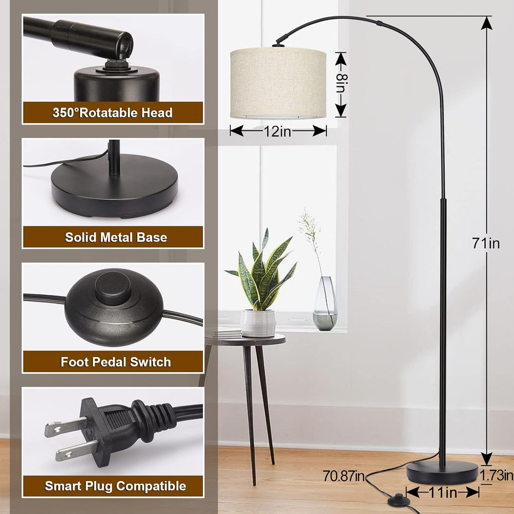 Seaside village Arc Floor Lamps for Living Room, Modern Standing Lamp with Ad...