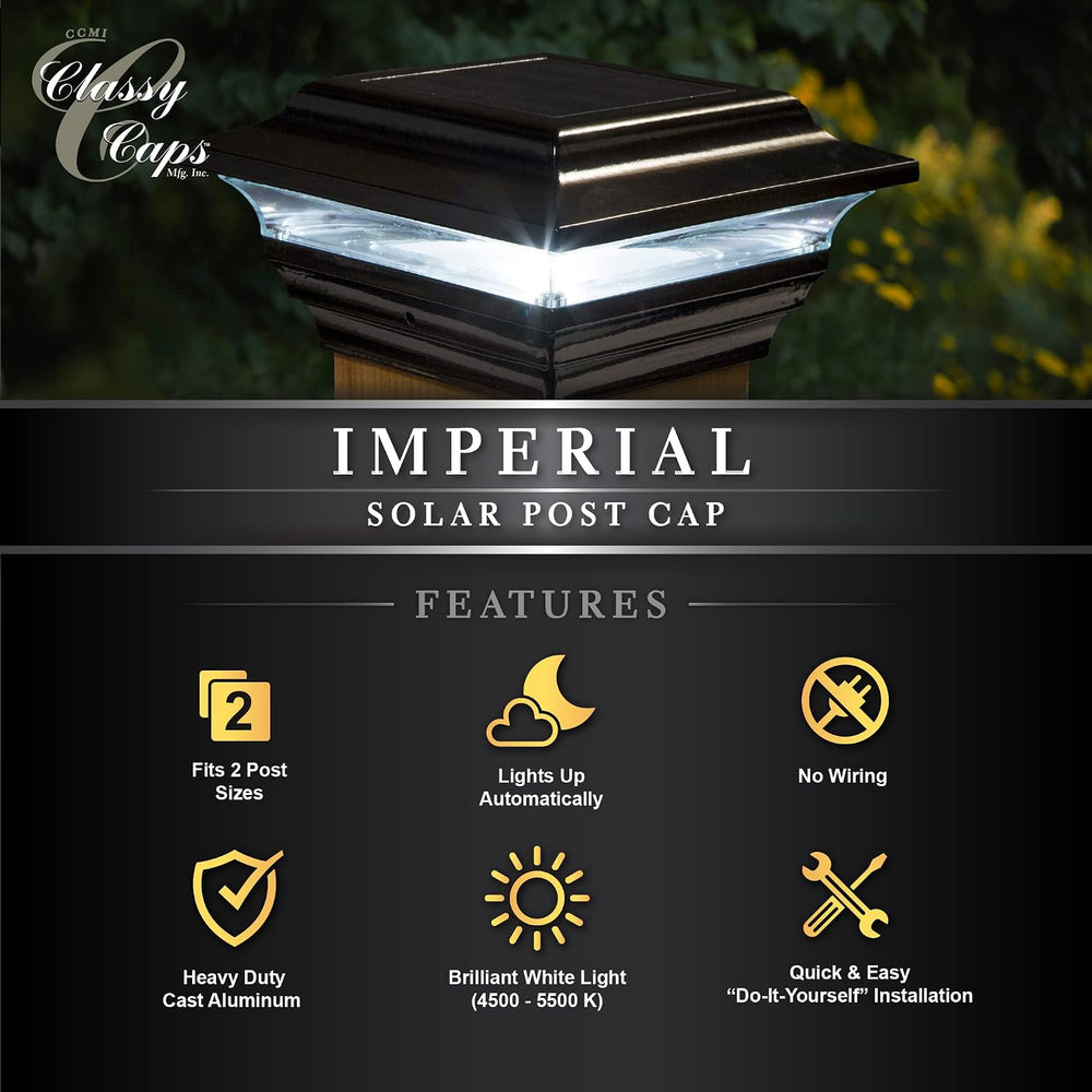 Classy Caps 4x4 Imperial Solar Post Cap - Fits 3.5"x3.5" and 4"...