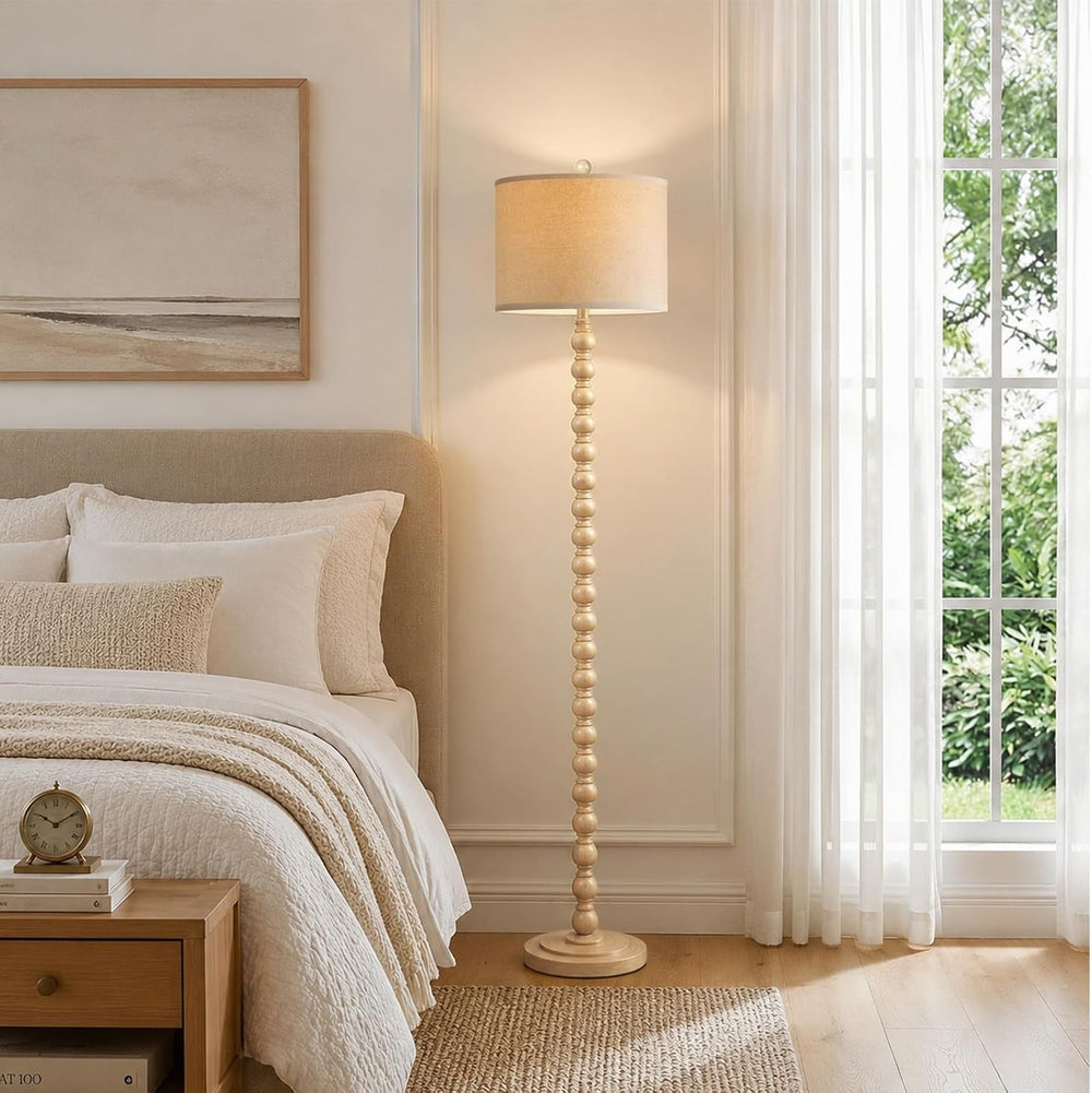 Farmhouse Floor Lamp for Living Room, Tall Standing Lamp with 9W LED Bulb