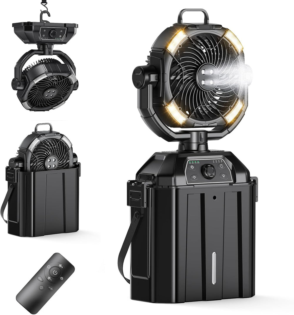 XAP Portable Misting Fan Rechargeable for Hot Weather - 9-inch Oscillating Ca...