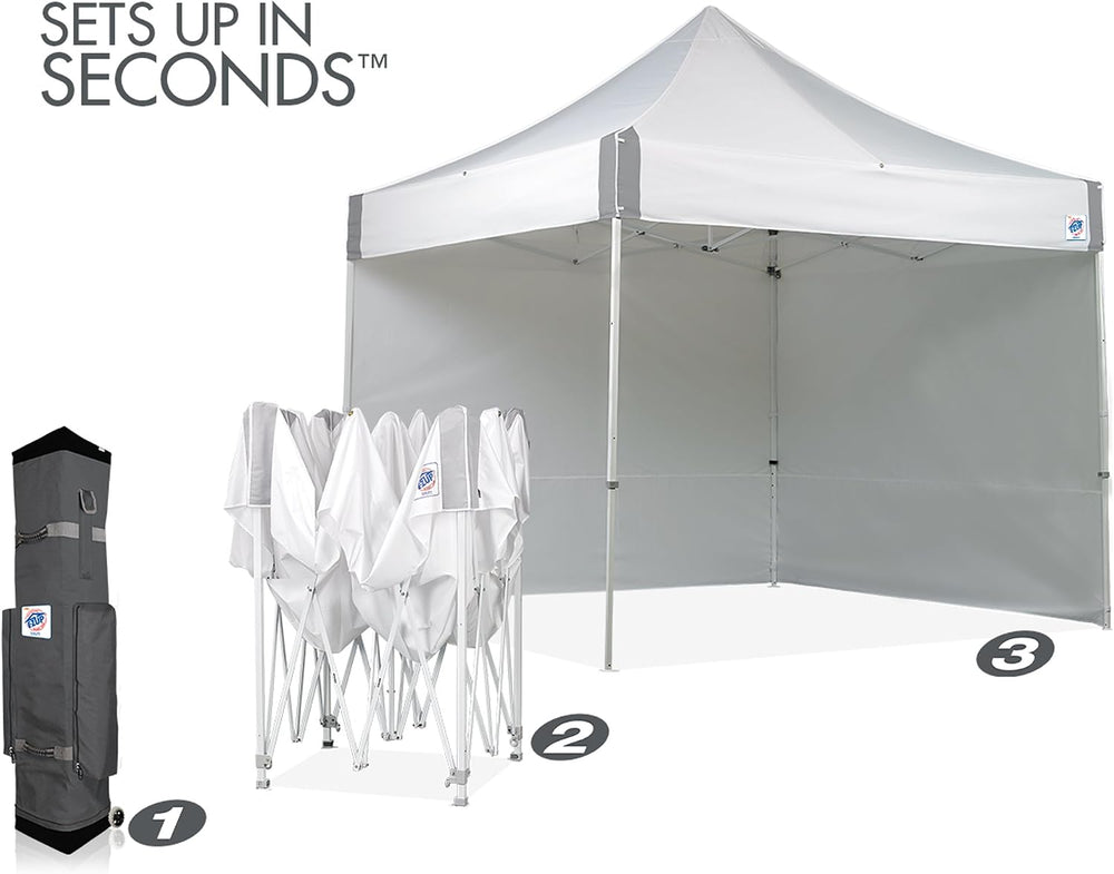 E-Z UP ES100S Instant Commercial Pop Up Canopy Tent, 10' x 10' with 3...