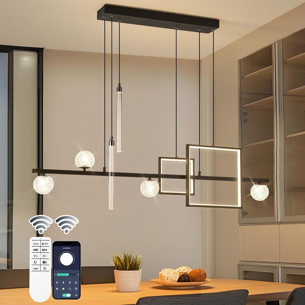 ORANOOR Modern LED Pendant Lights, 47inch Dimmable Linear LED Chandelier