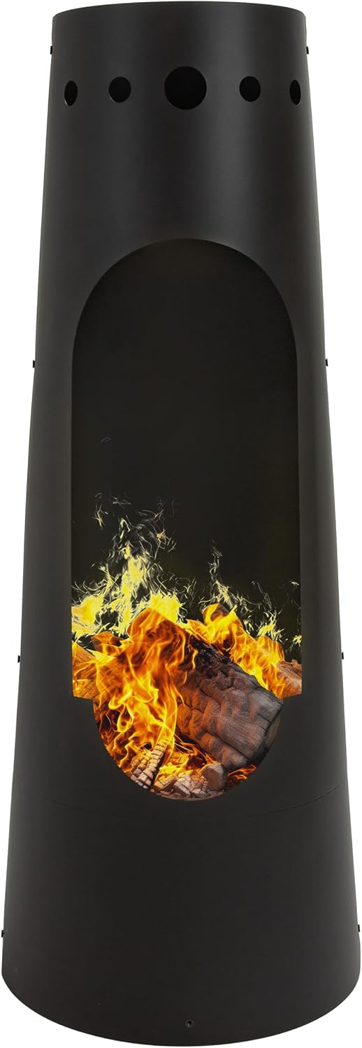 Sunnydaze Santa Fe Large Wood Burning Chiminea Outdoor Fireplace, 50"