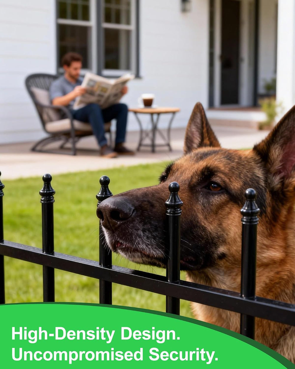 10-Panel Strong Dog Fence, 32in H x 24ft L, Thickened Hollow Iron Tubes, High...