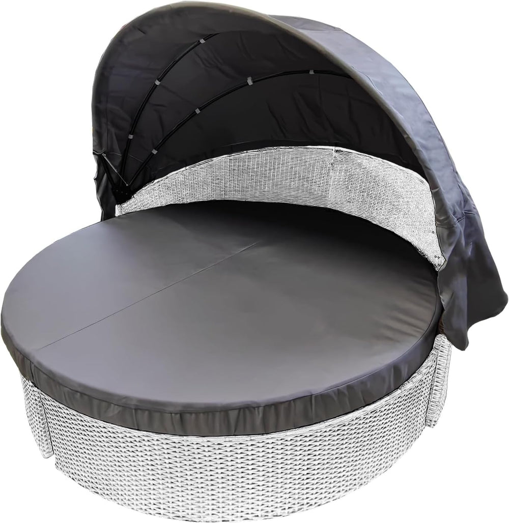 66" Outdoor Daybed Canopy Replacement Fabric Patio Rattan Wicker Sunbed ...