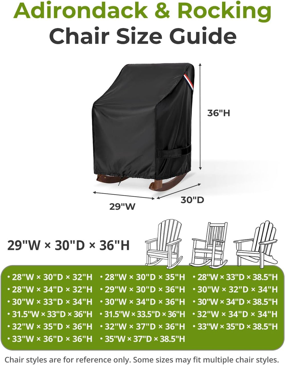 KylinLucky Outdoor Patio chair Covers 2 Pack 29 x 30 x 36 inch Waterproof