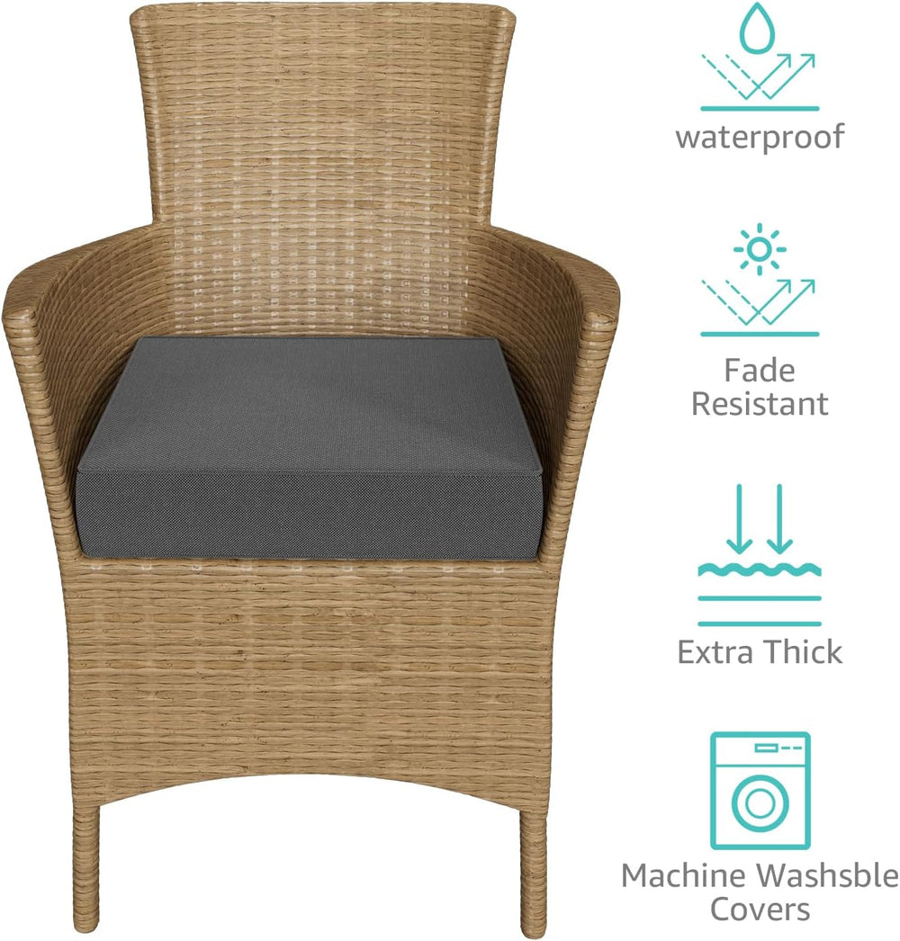 YENING Memory Foam Outdoor Chair Cushions Waterproof 4 Inch Extra Thick Patio...