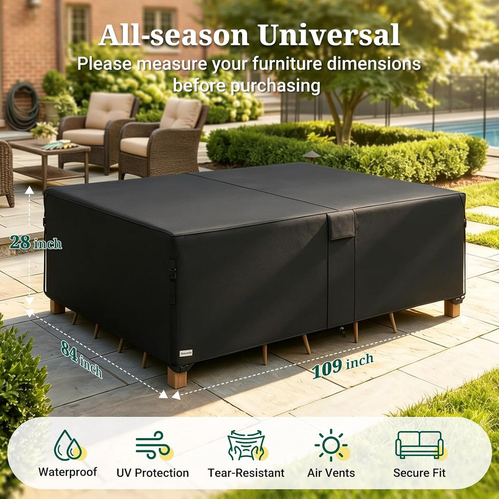 MR. COVER Heavy Duty Patio Furniture Covers, 900D Outdoor Furniture Cover Wat...