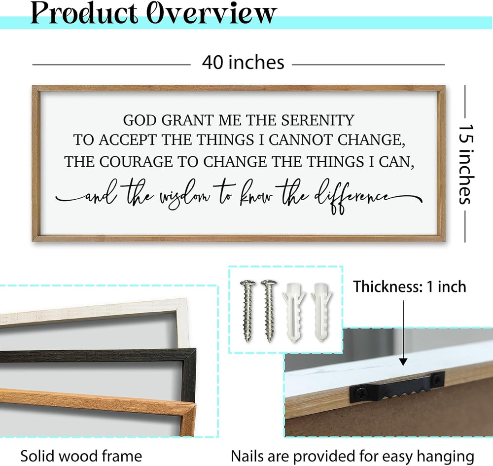 ZZJJHYWGQ Serenity Prayer, Bible Verse Wall Decor, 40''×15'',...