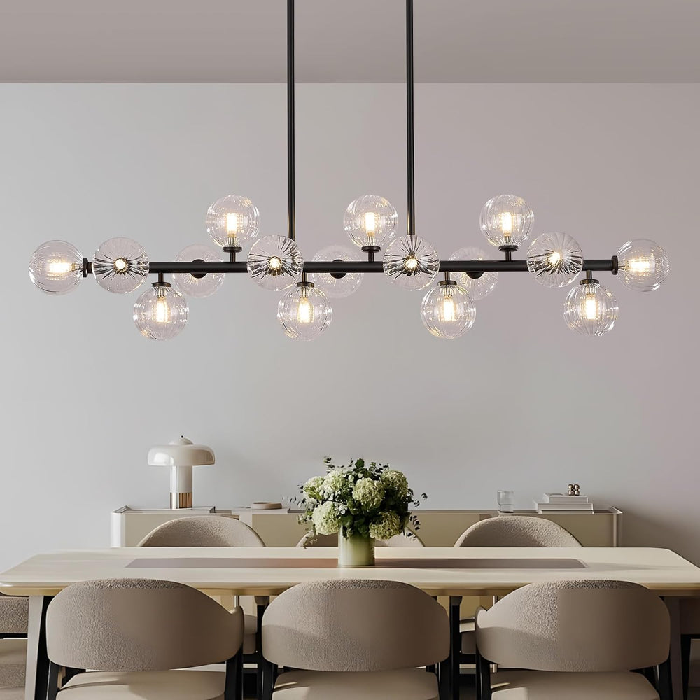 Large Linear Chandeliers for Dining Room Kitchen Island, 55" Long Light ...