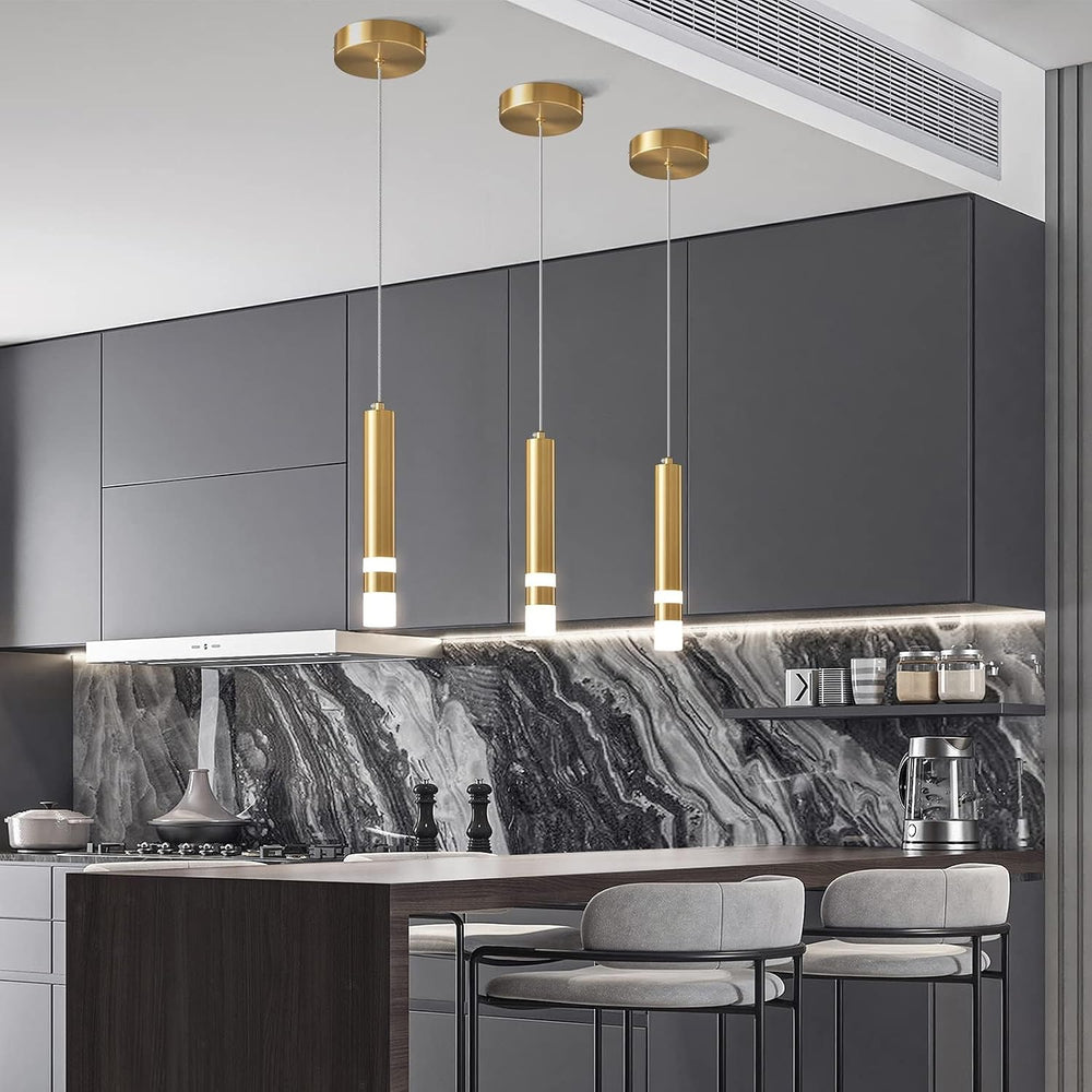 Modern Pendant Light Kitchen Fixture Dimmable LED Gold Mini Pendant Lighting ...