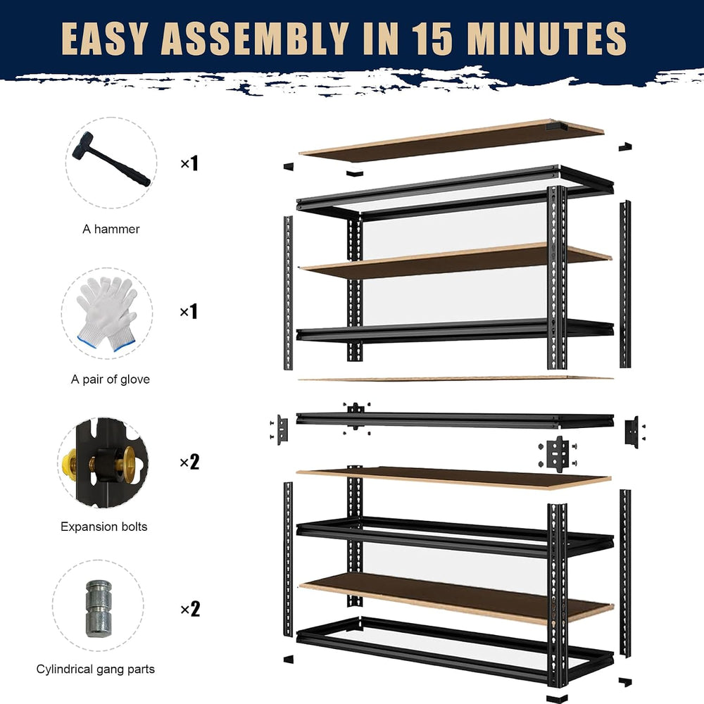 Garage Shelving Units, Storage Shelves Heavy Duty, 60", 2400LBS
