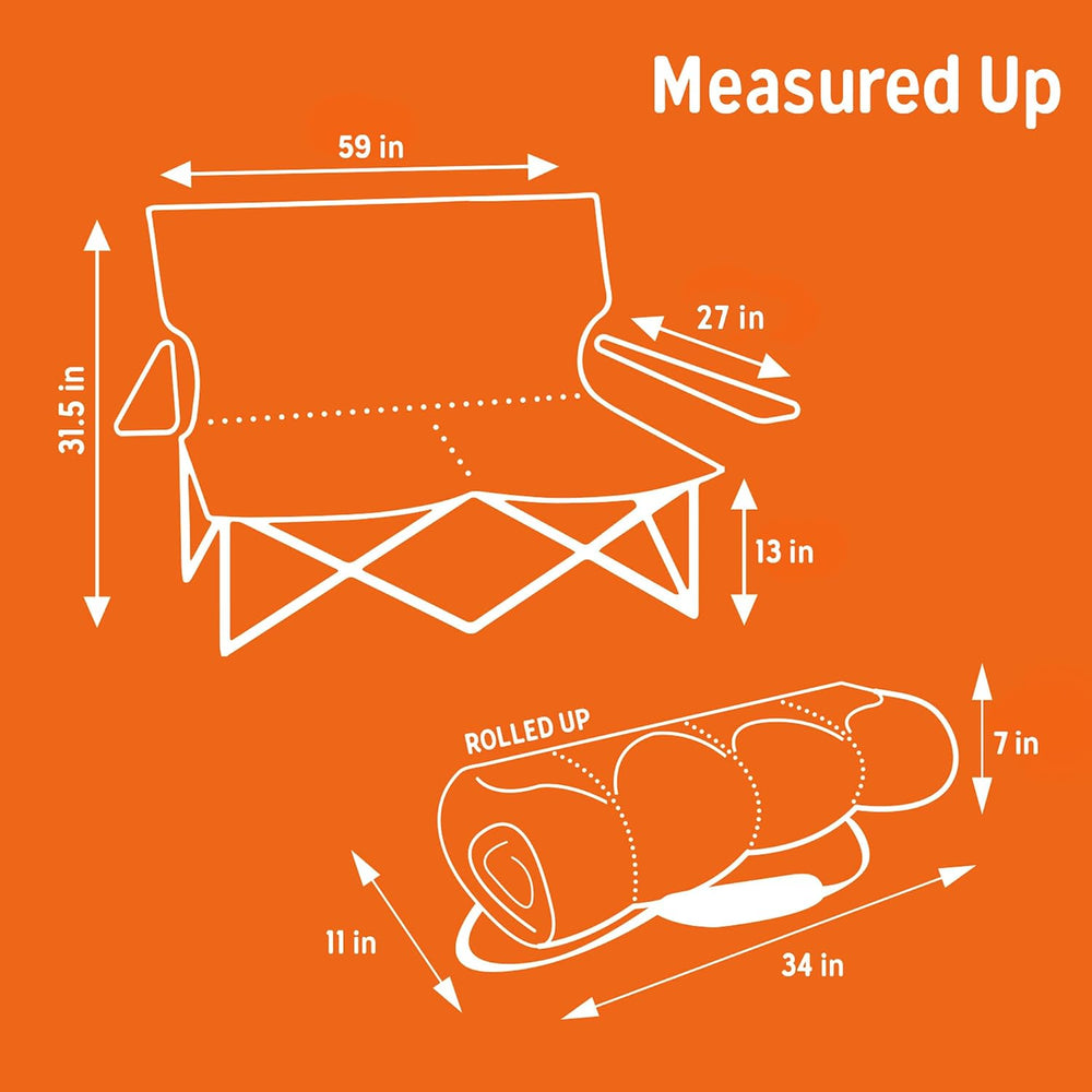 Kelty Low Loveseat 2 Person Folding Camping Chair (Low Height/Deep Lake)