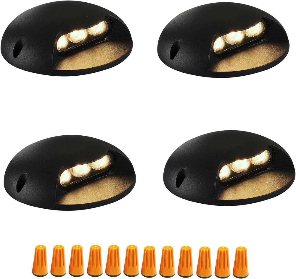 3W Outdoor Deck Lights, 3000K LED Landscape Step Lights, 4-Pack