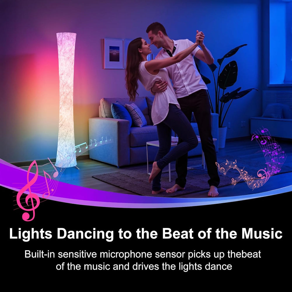 WORLD WIN Floor Lamp, 61'' Smart RGB LED Corner Lamp with Music Sync ...