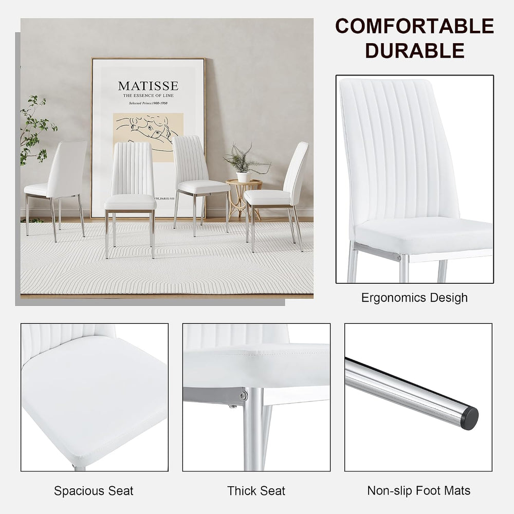 Modern Dining Chairs Set of 6,Dining Room Chairs Set of 6 with PU Leather and...