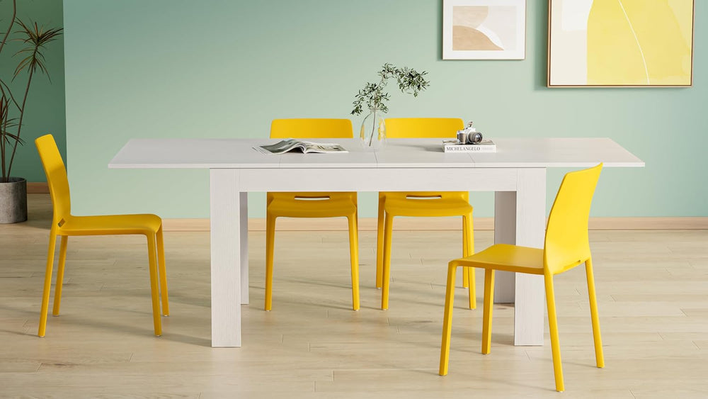 Mobili Fiver Easy Extendable Dining Table, 55.1 to 86.6 Inches, Seats 6-8, As...