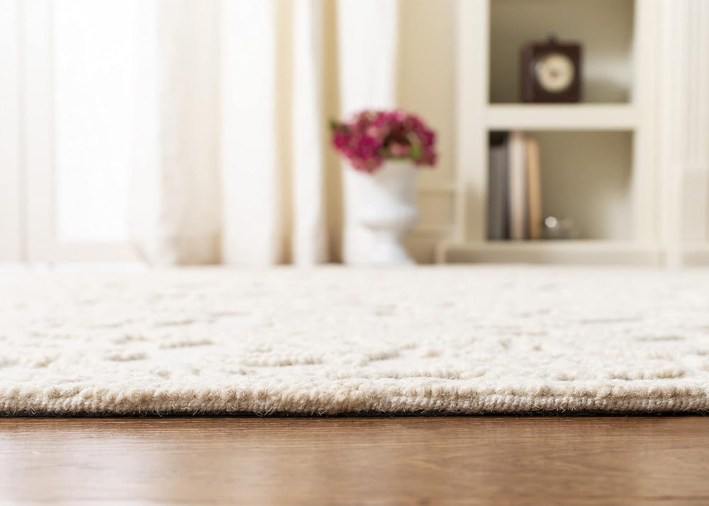 SAFAVIEH Trace Collection Area Rug - 10' x 14', Ivory, Handmade Wool,...