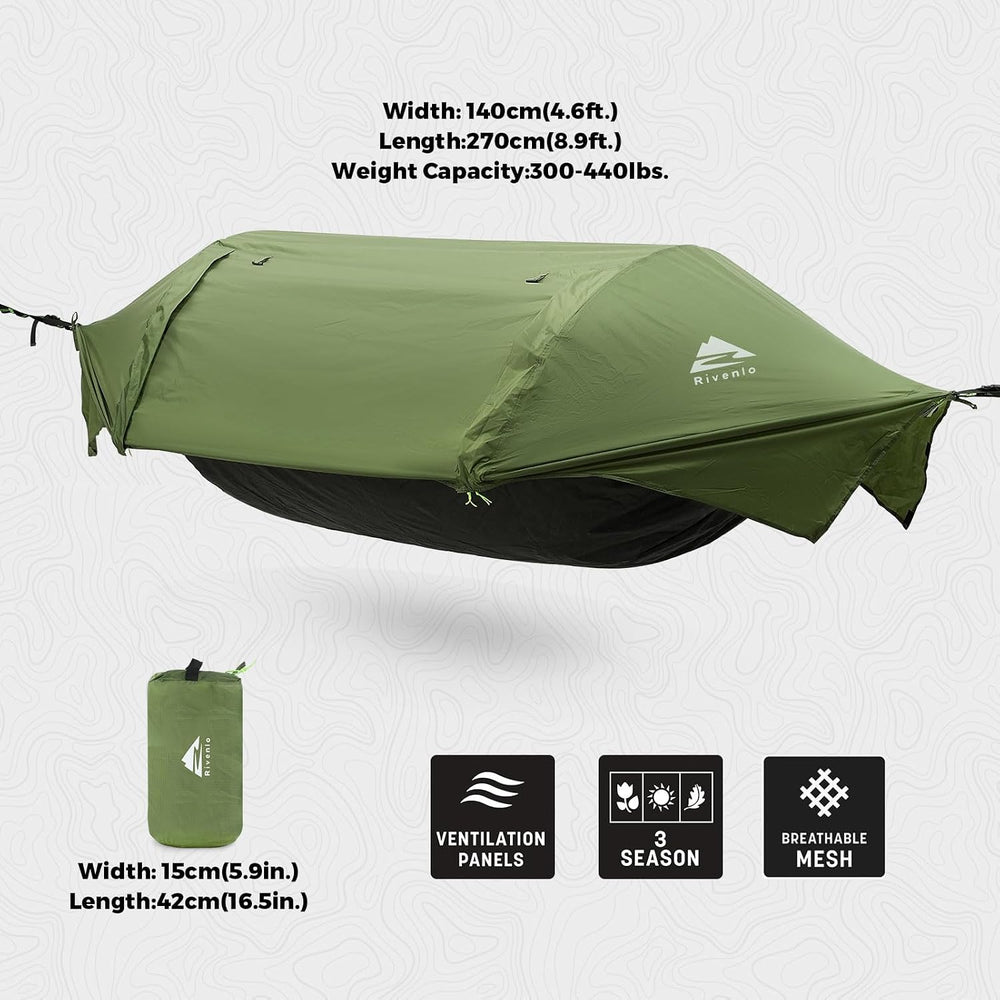 Camping Hammock Tent with Mosquito Net & RainFly, 3 in 1 Waterproof Light...