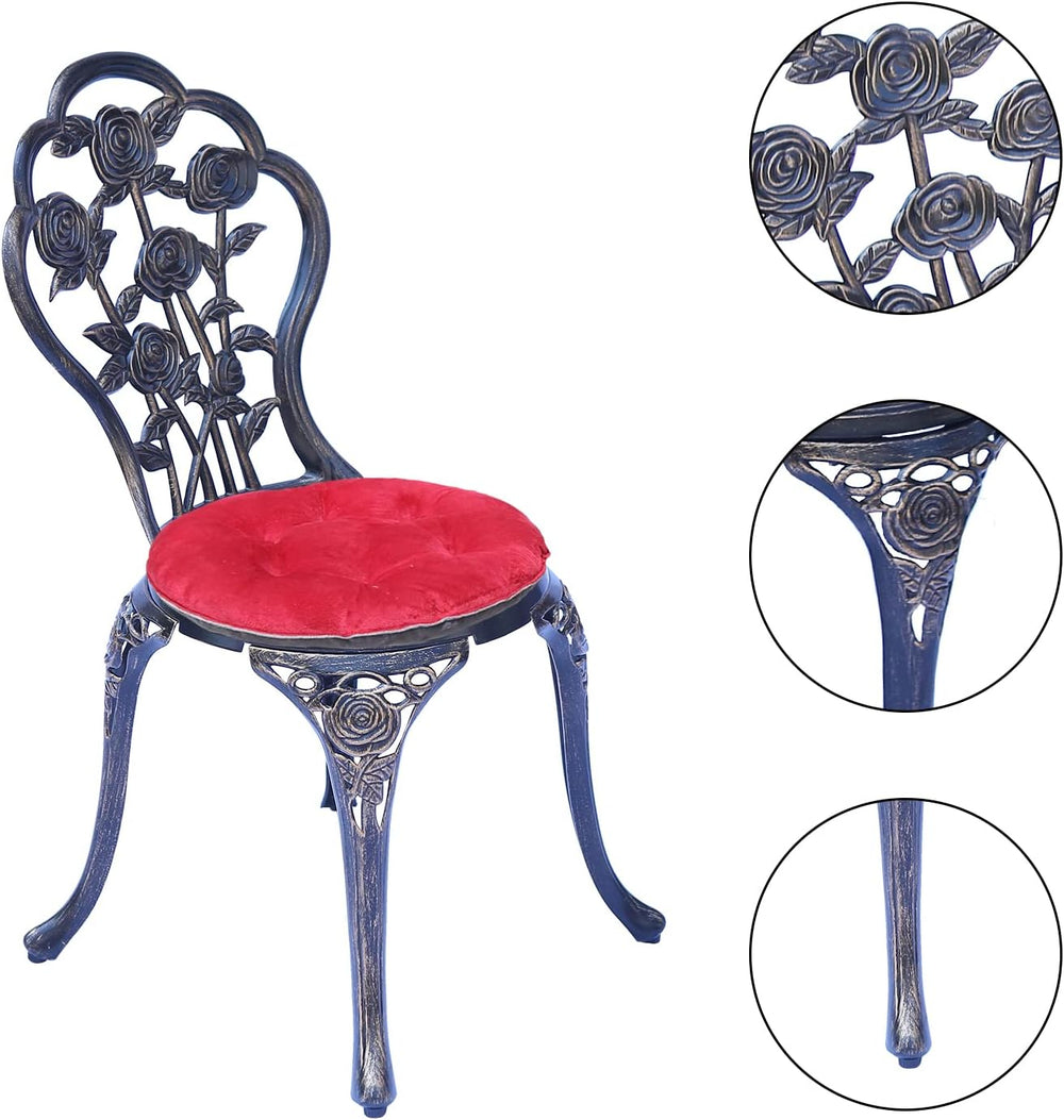 Mandolin Copper Rose Cast Aluminum 5 Piece Patio Dining Bistro Set