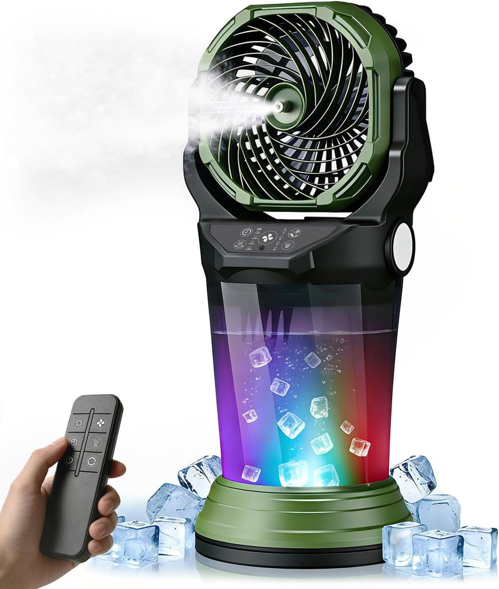 Portable Misting Fan with Remote, 2L Water Tank & 2 Spray Modes, 30000mAh...