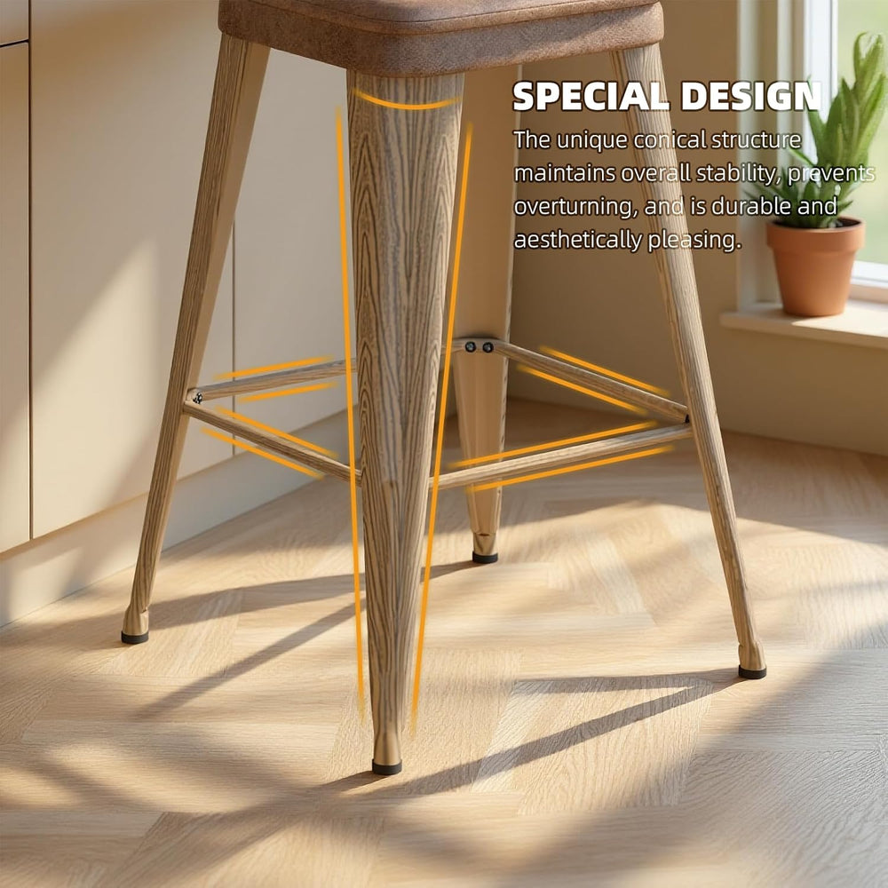 Bar Stools Set of 4, 24" Counter Height Bar Stools Backless, Upholstered...