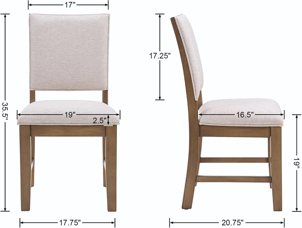 Upholstered Dining Chairs Set of 6 Farmhouse Kitchen Chairs with Cross Back A...