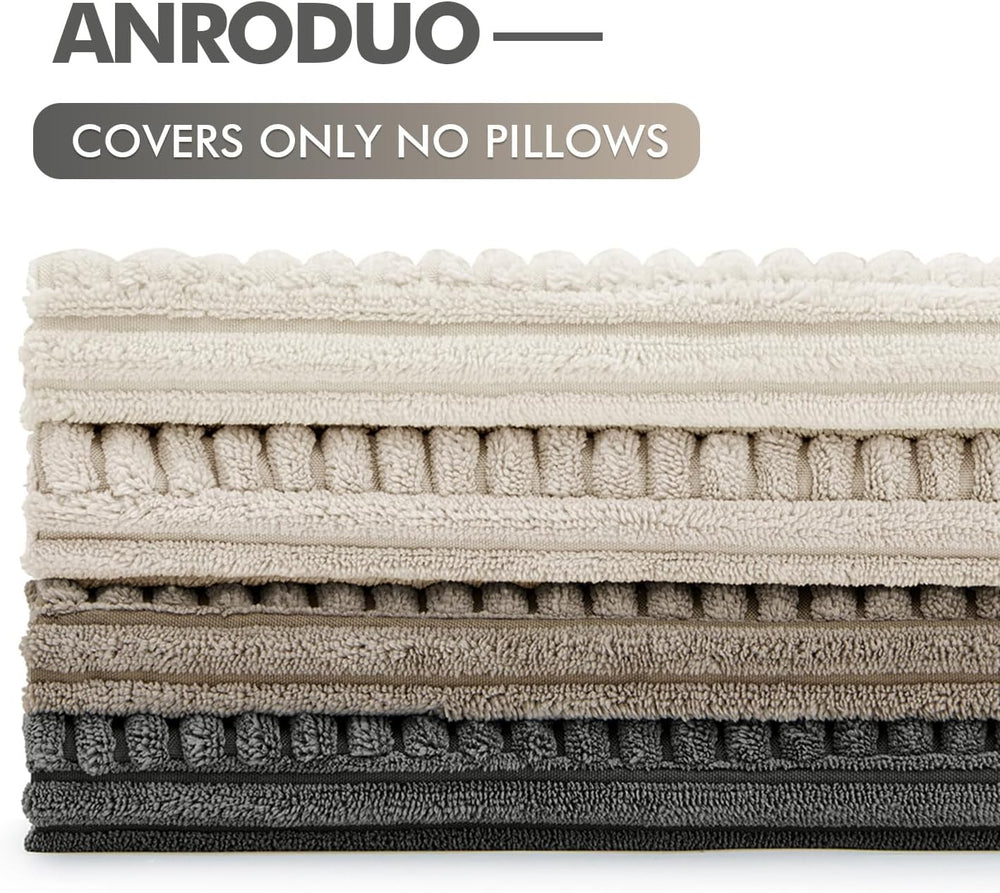ANRODUO Decorative Throw Pillows for Couch 22x22 Neutral Gray Pack of 4