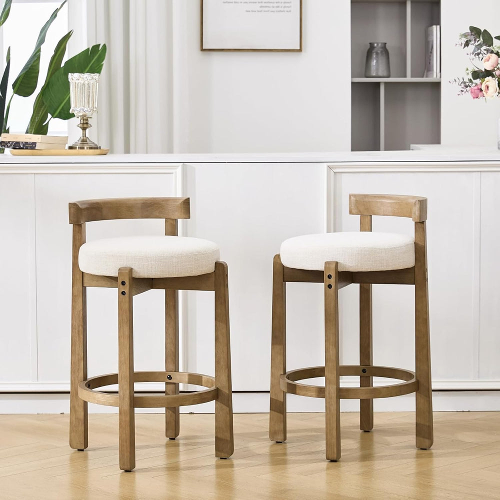 CIMOTA 26.5" Counter Height Bar Stools Set of 4 | Mid Century Modern Low...