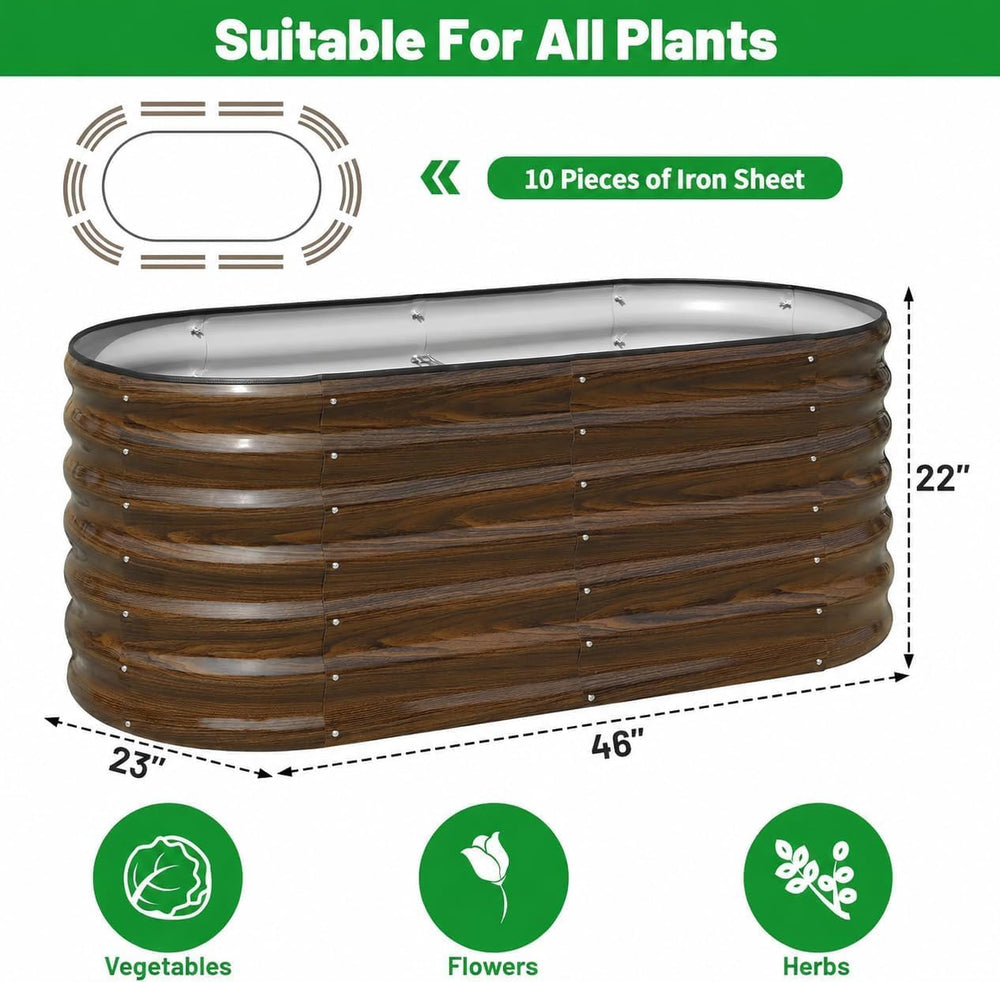 SnugNiture Galvanized Steel Raised Garden Bed Kit - 2 Pack 4x2x2 ft Metal Pla...