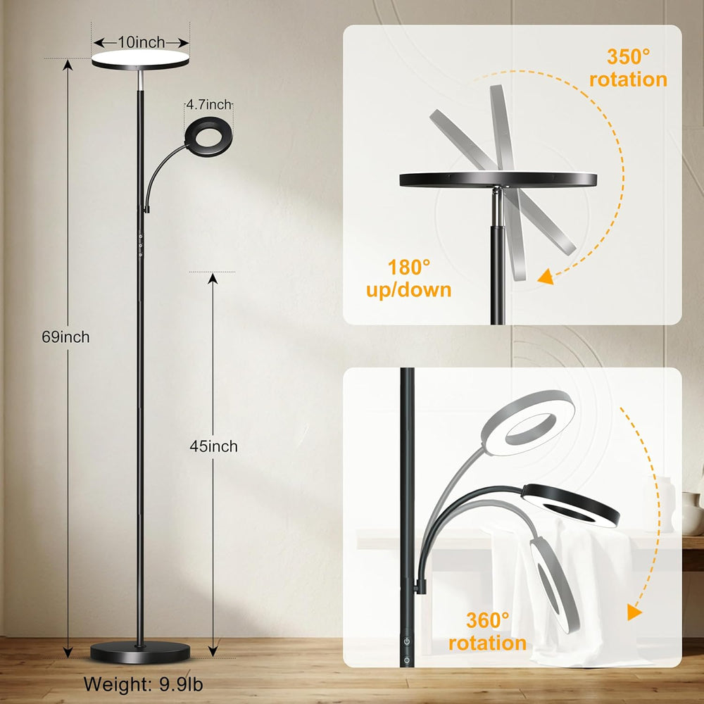 marctronic Floor Lamp, Upgraded 42W 4000LM Super Bright LED Floor Lamp for Li...