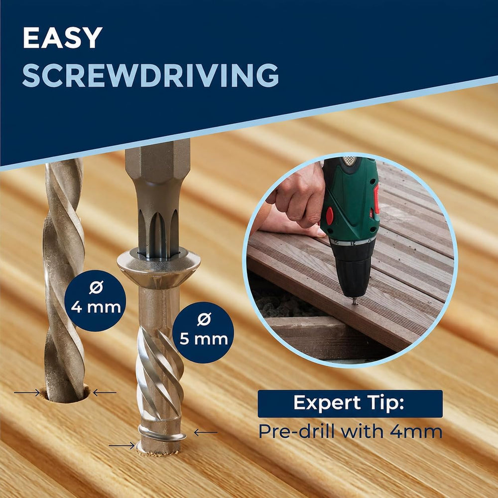 #10-2-3/8″ 500 Piece Deck Screws 5 x 60 mm | Perfect for 25 mm Panels | Harde...