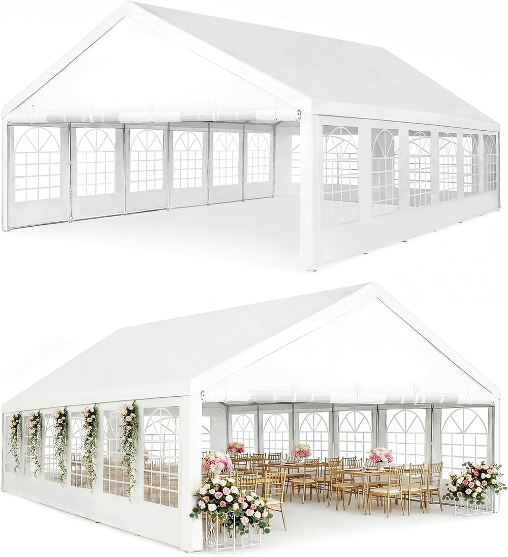 20x40 Party Tent Heavy Duty White Canopy Large Outdoor Event Shelter with Rem...