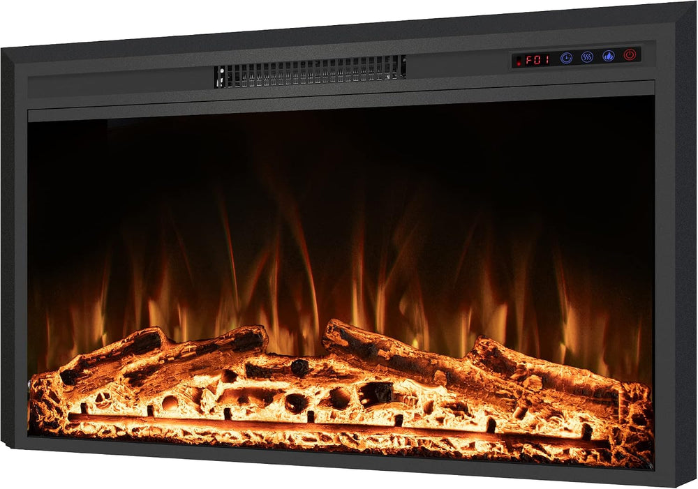 50" Width Electric Fireplace Inserts with Adjustable Flame Colors, Firep...