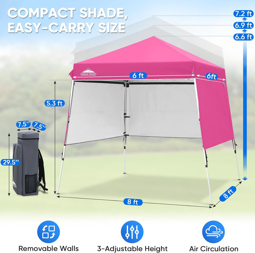EAGLE PEAK Day Tripper 8x8 Aluminum Super-Lightweight Slant Leg Pop Up Canopy...
